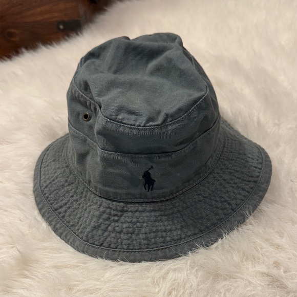 Vintage Polo by Ralph Lauren Charcoal/Army Green  Bucket Hat Size S pre-owned. - Picture 1 of 5